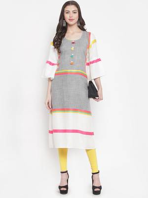 Grey plain rayon kurtas-and-kurtis 4