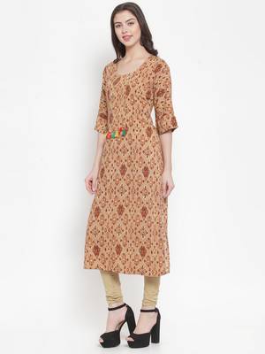 Brown plain rayon kurtas-and-kurtis 2