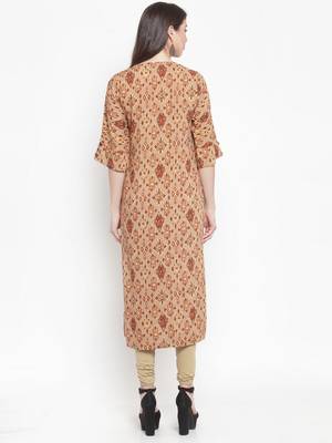 Brown plain rayon kurtas-and-kurtis 3