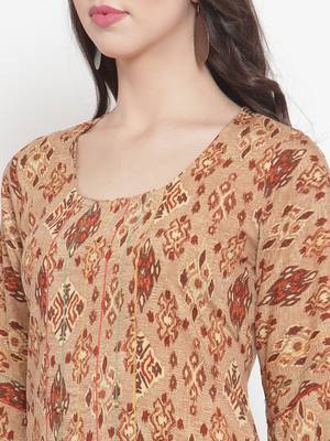 Brown plain rayon kurtas-and-kurtis 5