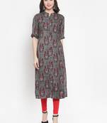 Grey plain rayon kurtas-and-kurtis