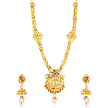 Gold pearl necklace-sets 1