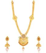 Gold pearl necklace-sets