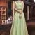 Green Embroidered Silk Blend Semi Stitched Salwar With Dupatta