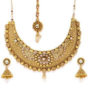 Gold pearl necklace-sets 1