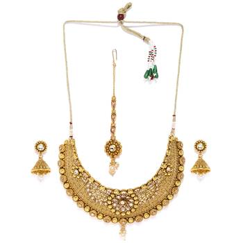 Gold pearl necklace-sets 2
