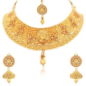 Gold pearl necklace-sets 1