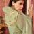 Sea-green embroidered net salwar