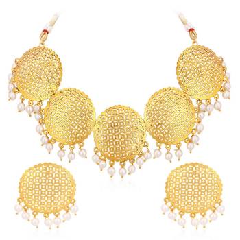 Gold pearl necklace-sets 1