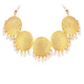 Gold pearl necklace-sets 2