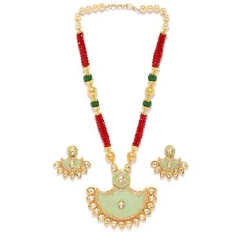 Gold pearl necklace-sets 2