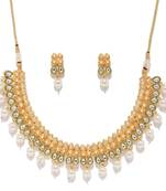 Gold pearl necklace-sets