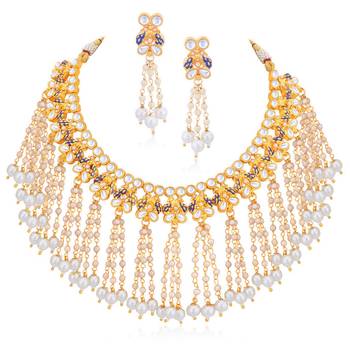 Gold pearl necklace-sets 1