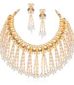 Gold pearl necklace-sets