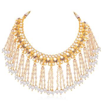 Gold pearl necklace-sets 2