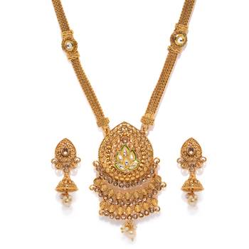 Gold pearl necklace-sets 1
