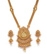 Gold pearl necklace-sets