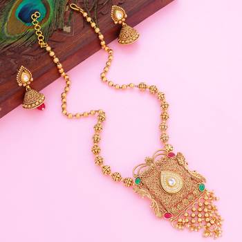 Gold pearl necklace-sets 1