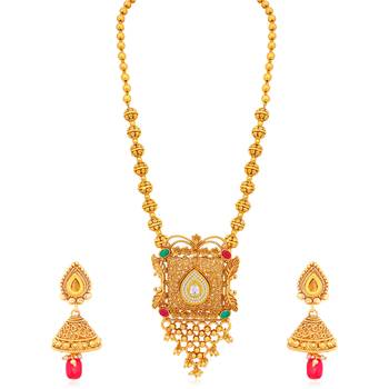 Gold pearl necklace-sets 3