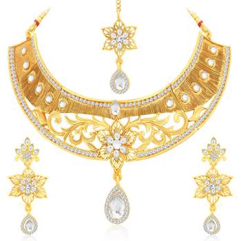 Gold pearl necklace-sets 1