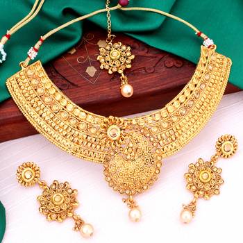 Gold pearl necklace-sets 1