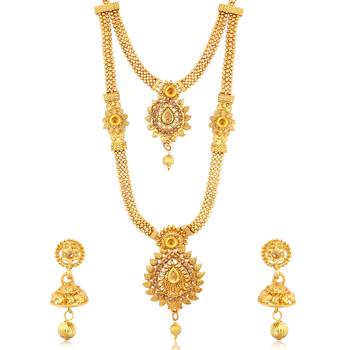 Gold pearl necklace-sets 1