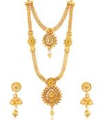 Gold pearl necklace-sets