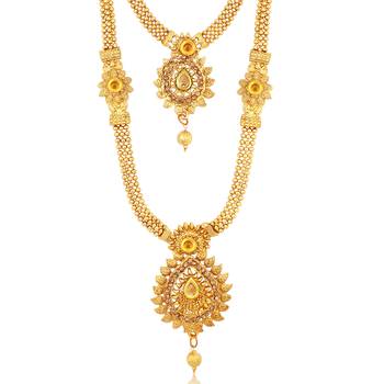 Gold pearl necklace-sets 2