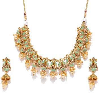Gold pearl necklace-sets 1