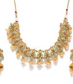 Gold pearl necklace-sets