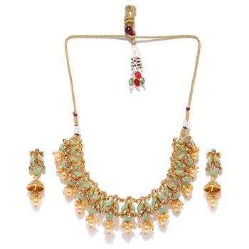 Gold pearl necklace-sets 2