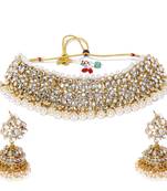 Gold pearl necklace-sets