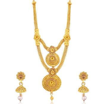 Gold pearl necklace-sets 1