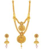 Gold pearl necklace-sets