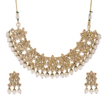 Gold pearl necklace-sets 1
