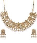 Gold pearl necklace-sets