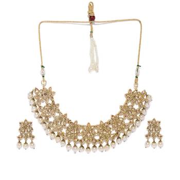Gold pearl necklace-sets 2