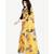 yellow printed chiffon saree with blouse