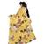 yellow printed chiffon saree with blouse