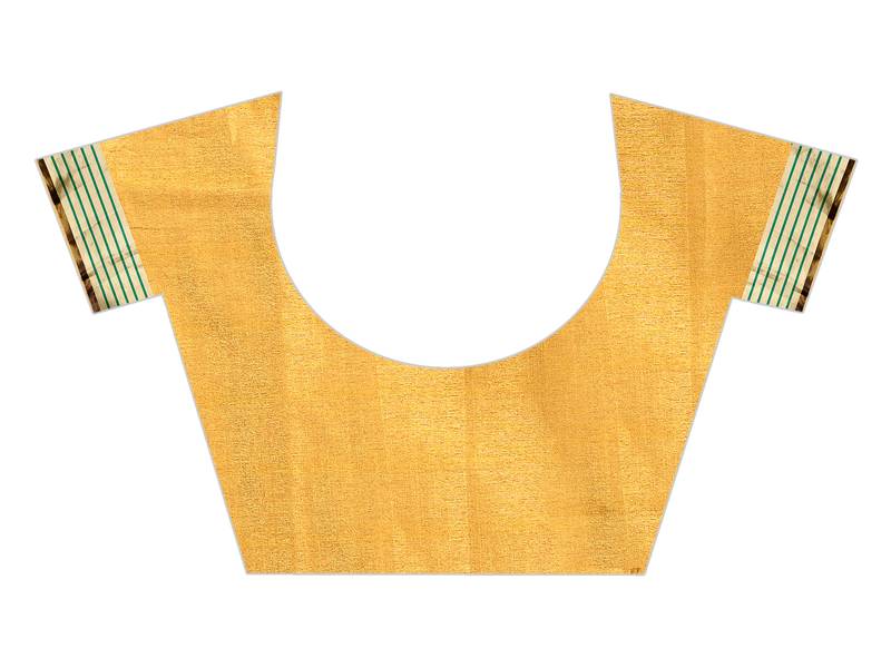 Mustard Plain Cotton Saree With Blouse