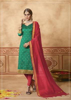 Green fancy banarasi silk salwar 1