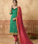 Green fancy banarasi silk salwar