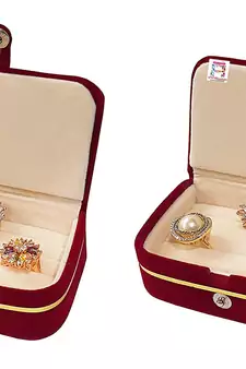 atorakushon   Velvet Combo Jewellery Box Ring Box Earrings Necklace Organiser for Women's Maroon pack of 2