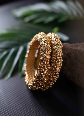 Traditional Gold Plated Bangles Set Of 2 1
