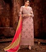 Pink embroidered georgette salwar
