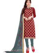 Maroon Woven Jacquard Salwar
