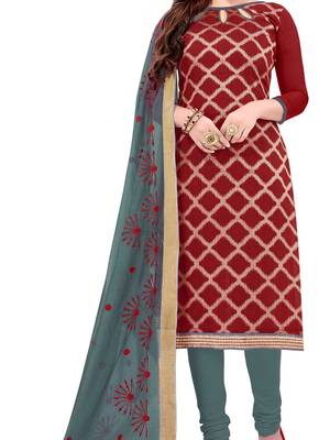 Maroon Woven Jacquard Salwar 2