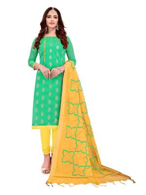 Green Woven Jacquard Salwar 1