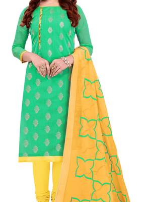 Green Woven Jacquard Salwar 2