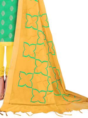 Green Woven Jacquard Salwar 4